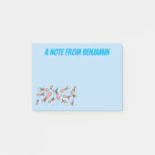 可愛いおもしろいピンクのイカ漫画 ポストイット (正面)