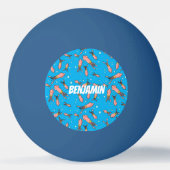 可愛いおもしろいピンクのイカ漫画 卓球ボール (裏面)