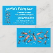 可愛いおもしろいピンクのイカ漫画 名刺 (正面/裏面)