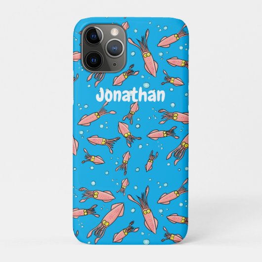 可愛いおもしろいピンクのイカ漫画 Case-Mate iPhoneケース (裏)