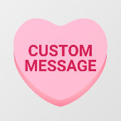 可愛いおもしろいピンクカスタムのメッセージ会話ハート ウィンドウサイン (シート)
