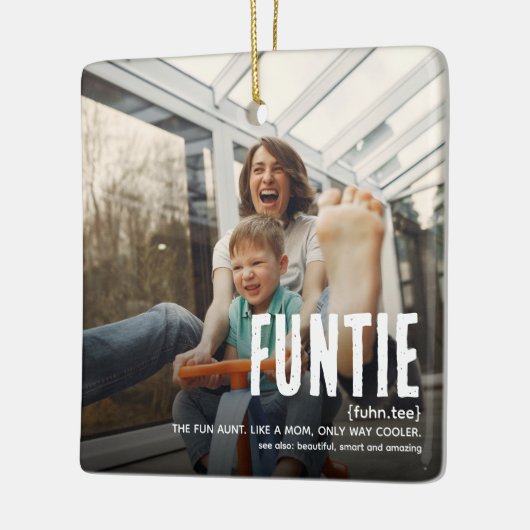 可愛いおもしろいファンティ2フォトアンティクリスマス セラミックオーナメント (左)