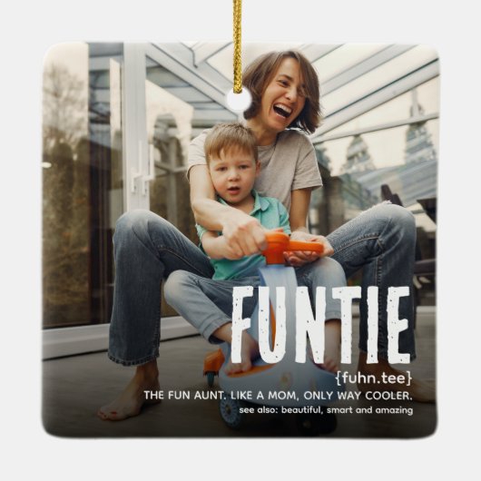 可愛いおもしろいファンティ2フォトアンティクリスマス セラミックオーナメント (裏面)