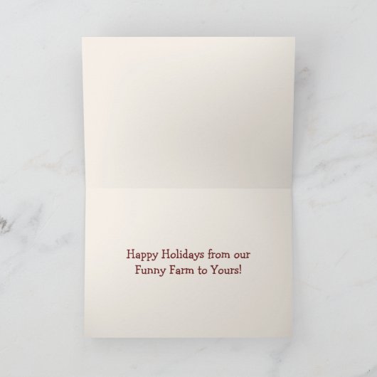 可愛いおもしろいファームホースクリスマス シーズンカード (内部)