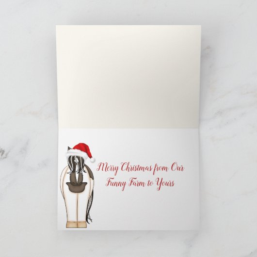 可愛いおもしろいファームホースクリスマス シーズンカード (内部)