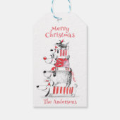 可愛いおもしろいフェスティバル犬メリークリスマス ギフトタグ (裏面)