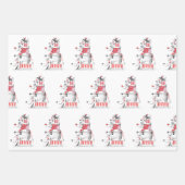 可愛いおもしろいフェスティバル犬メリークリスマス ラッピングペーパーシート (正面2)