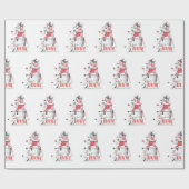 可愛いおもしろいフェスティバル犬メリークリスマス ラッピングペーパー (フラット)