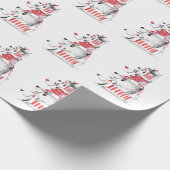 可愛いおもしろいフェスティバル犬メリークリスマス ラッピングペーパー (角)