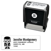 可愛いおもしろいフランケンシュタインモンスターハロウィーン セルフインキングスタンプ (インサイチュ)