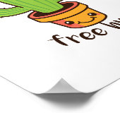 可愛いおもしろいフリーハグズハグズカクティサボテン ポスター (角)