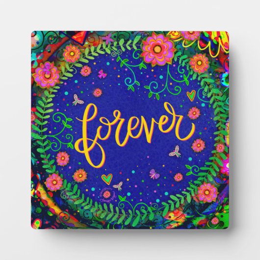 可愛いおもしろいフローラフォーエバーインスピリミティイーゼル フォトプラーク (正面)