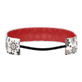 可愛いおもしろいモダン白黒フローラルパターン アスレチックヘッドバンド (裏面)