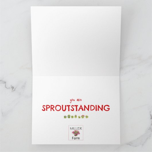 可愛いおもしろいユニークサンキューカード農家 カード (内部)