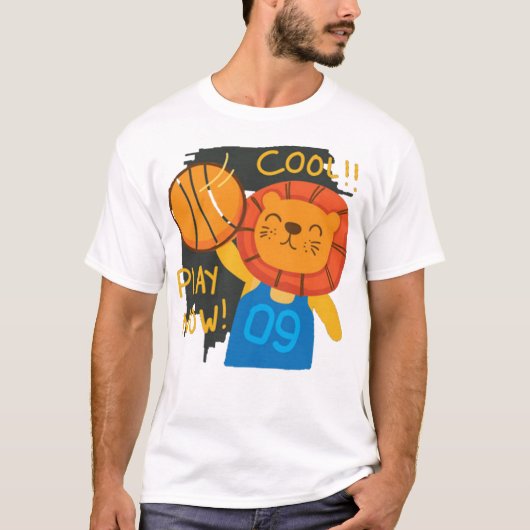 可愛いおもしろいライオン Tシャツ (正面)