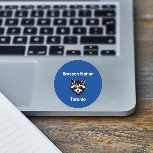 可愛いおもしろいラクーンネイショントロントダークカラー ラウンドシール