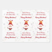 可愛いおもしろいルドルフ特産サンタより ラッピングペーパーシート (正面)