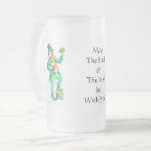 可愛いおもしろいレプレシャン'Luck of the Irish' フロストグラスビールジョッキ (正面左)