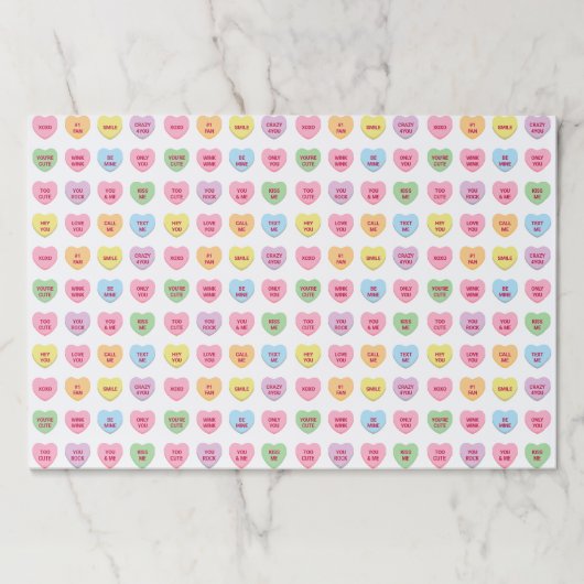 可愛いおもしろい会話カスタムハートランチョンマット ペーパーパッド (正面)