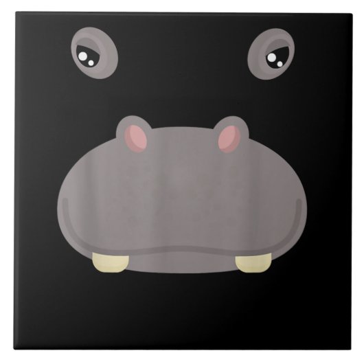 可愛いおもしろい動物顔ヒッポコスチュームハロウィーン タイル (正面)
