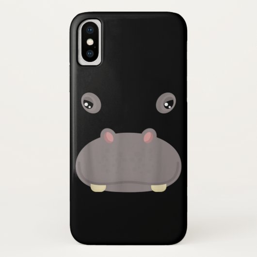 可愛いおもしろい動物顔ヒッポコスチュームハロウィーン Case-Mate iPhoneケース (裏面)
