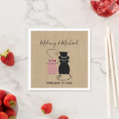 可愛いおもしろい可愛らしい猫漫画 スタンダードカクテルナプキン (インサイチュ)