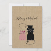 可愛いおもしろい可愛らしい猫漫画 招待状 (裏面)