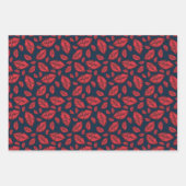 可愛いおもしろい唇のパターンミックス ラッピングペーパーシート (正面2)