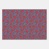 可愛いおもしろい唇パターン ラッピングペーパーシート (正面3)