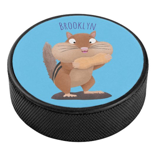 可愛いおもしろい大きなチップマンク漫画 アイスホッケーパック (3/4)