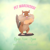 可愛いおもしろい大きなチップマンク漫画 ウィンドウサイン (シート3)