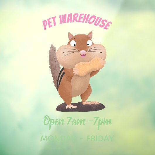 可愛いおもしろい大きなチップマンク漫画 ウィンドウサイン (シート3)