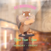 可愛いおもしろい大きなチップマンク漫画 ウィンドウサイン (シート2)