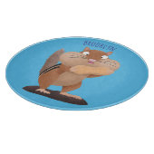 可愛いおもしろい大きなチップマンク漫画 カッティングボード (角)