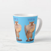 可愛いおもしろい大きなチップマンク漫画 カフェラテマグ (右アングル)