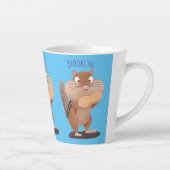 可愛いおもしろい大きなチップマンク漫画 カフェラテマグ (右)