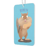 可愛いおもしろい大きなチップマンク漫画 カーエアーフレッシュナー (左)