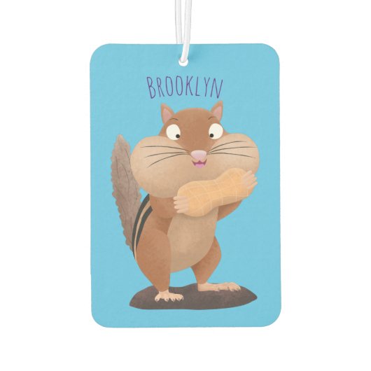 可愛いおもしろい大きなチップマンク漫画 カーエアーフレッシュナー (裏面)