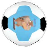 可愛いおもしろい大きなチップマンク漫画 サッカーボール (回転)