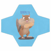 可愛いおもしろい大きなチップマンク漫画 サッカーボール (フラット)