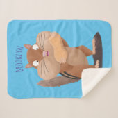 可愛いおもしろい大きなチップマンク漫画 シェルパブランケット (正面(横))