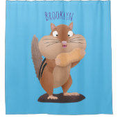 可愛いおもしろい大きなチップマンク漫画 シャワーカーテン (正面)