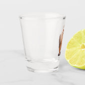 可愛いおもしろい大きなチップマンク漫画 ショットグラス (左)