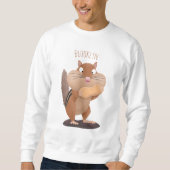 可愛いおもしろい大きなチップマンク漫画 スウェットシャツ (正面)