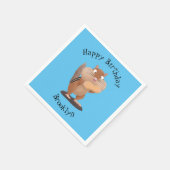 可愛いおもしろい大きなチップマンク漫画 スタンダードカクテルナプキン (角)