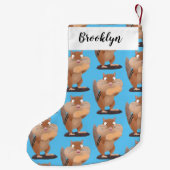 可愛いおもしろい大きなチップマンク漫画 スモールクリスマスストッキング (裏面)