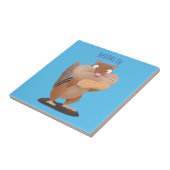 可愛いおもしろい大きなチップマンク漫画 タイル (側面)