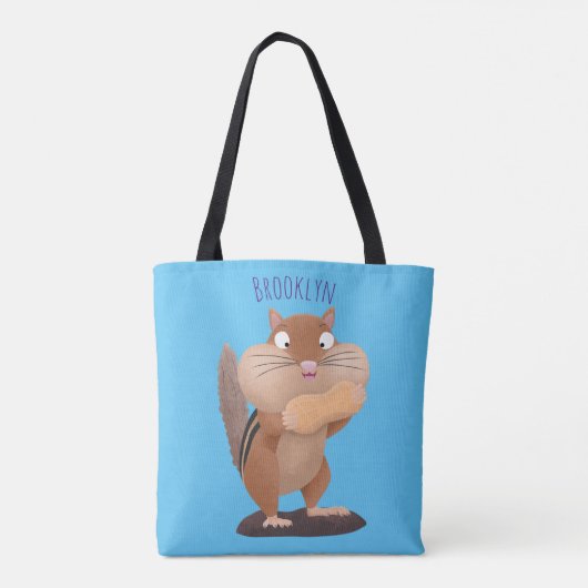 可愛いおもしろい大きなチップマンク漫画 トートバッグ (裏面)