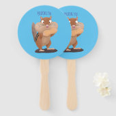 可愛いおもしろい大きなチップマンク漫画 ハンドファン (正面&裏面)