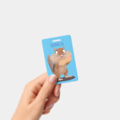 可愛いおもしろい大きなチップマンク漫画 バッジ (手持ち)